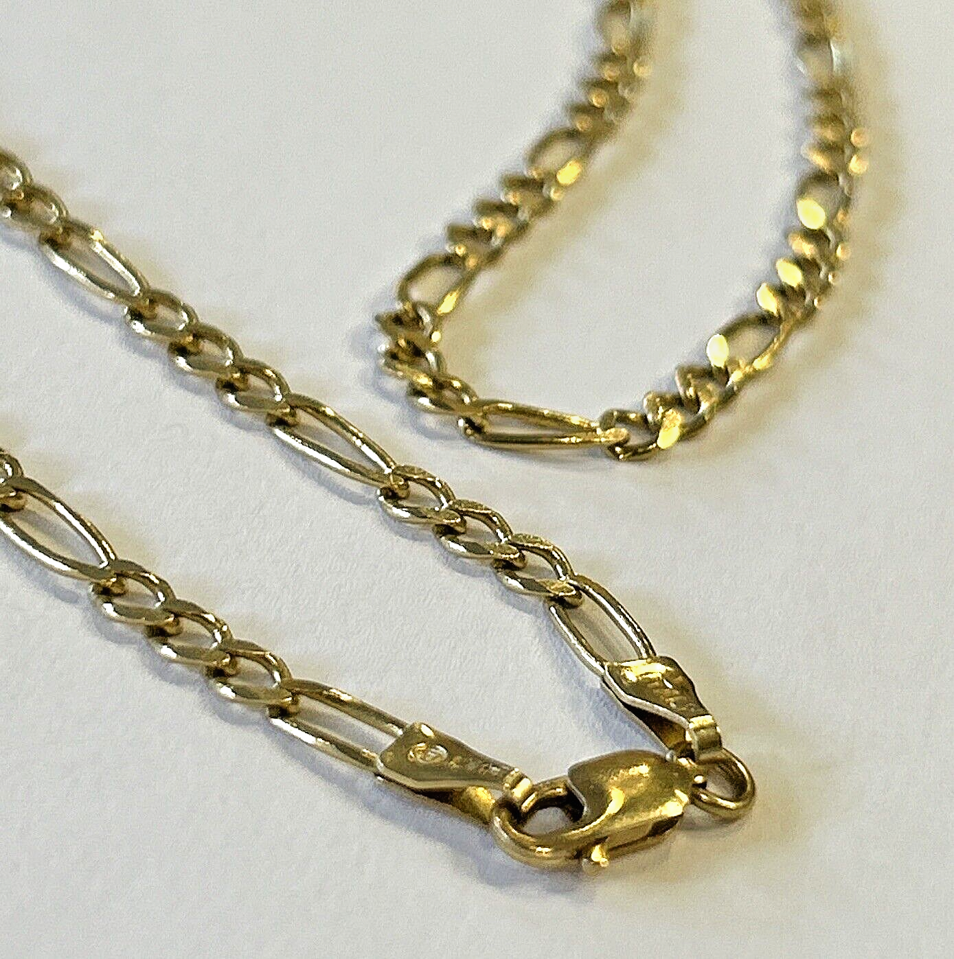 14k Gold Italy Figaro Link Chain 24" Inch - 10.1 grams - 3.3mm