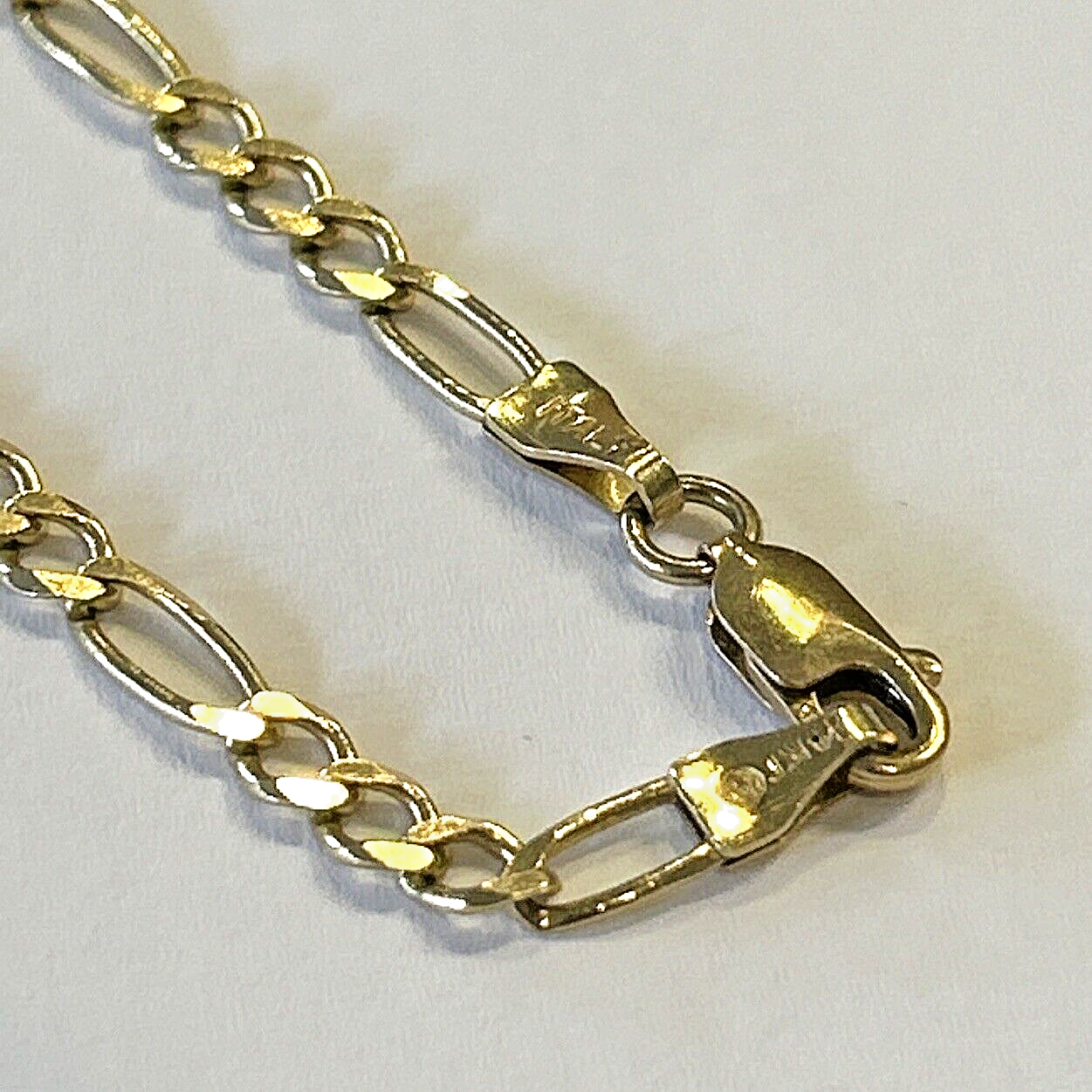 14k Gold Italy Figaro Link Chain 24" Inch - 10.1 grams - 3.3mm