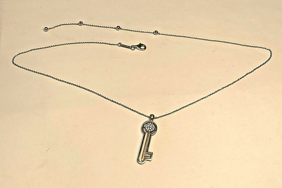 18K 750 Gold Chimento Diamond Key On 18k Chimento Chain – 917pawnshop