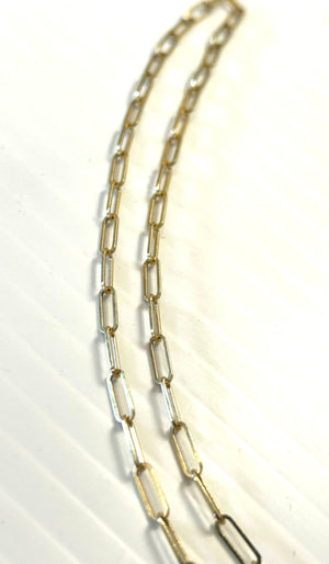 14k Gold Paper Clip Chain - 24 Inch - 5.3 Grams - 2.5mm