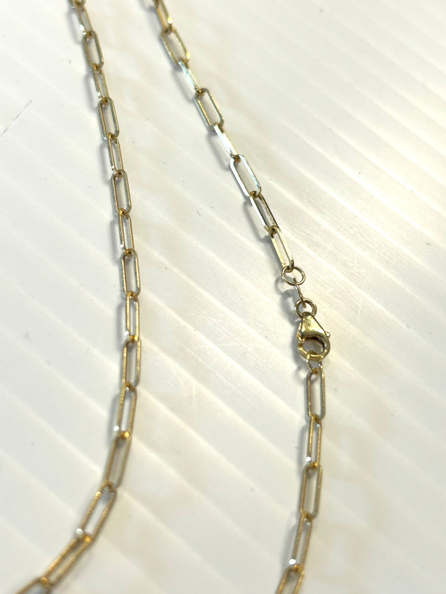 14k Gold Paper Clip Chain - 24 Inch - 5.3 Grams - 2.5mm