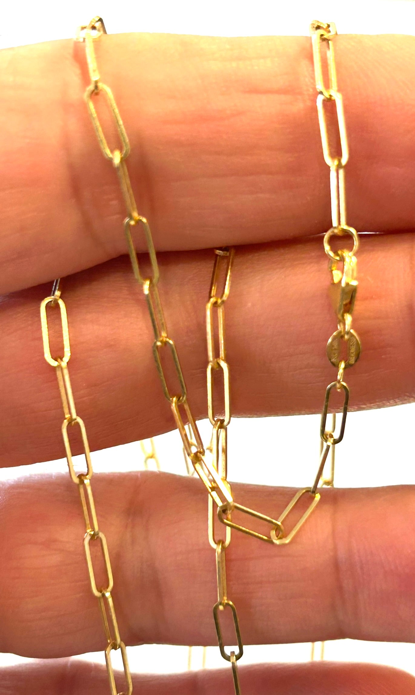 14k Gold Paper Clip Chain - 24 Inch - 5.3 Grams - 2.5mm