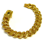 21k .875 Gold 7.5" Bracelet - Designer SJ - 29.6 Grams - 13mm