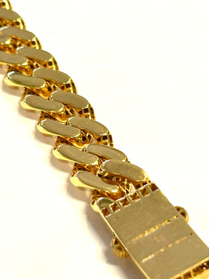 21k .875 Gold 7.5" Bracelet - Designer SJ - 29.6 Grams - 13mm