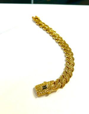 21k .875 Gold 7.5" Bracelet - Designer SJ - 29.6 Grams - 13mm