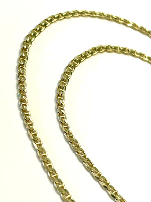 14k Italy Solid Mariner Link 20" Chain ~9.2 Grams ~ 2.8mm