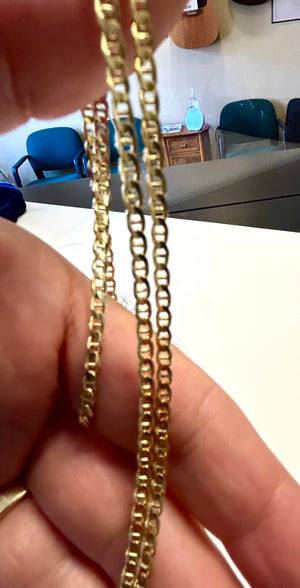 14k Italy Solid Mariner Link 20" Chain ~9.2 Grams ~ 2.8mm