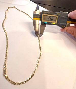 14k Italy Solid Mariner Link 20" Chain ~9.2 Grams ~ 2.8mm