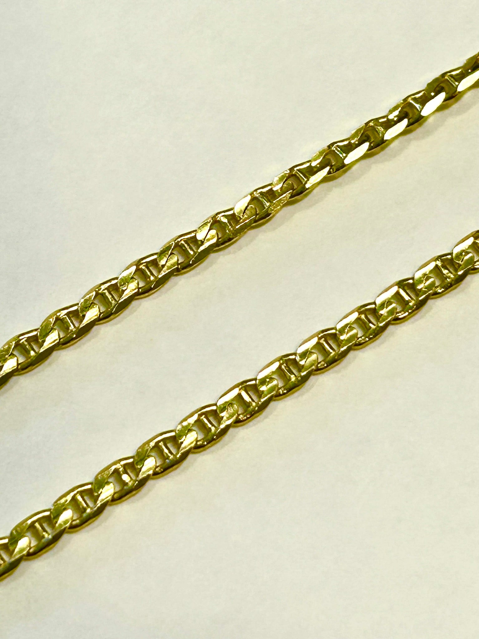 14k Italy Solid Mariner Link 20" Chain ~9.2 Grams ~ 2.8mm