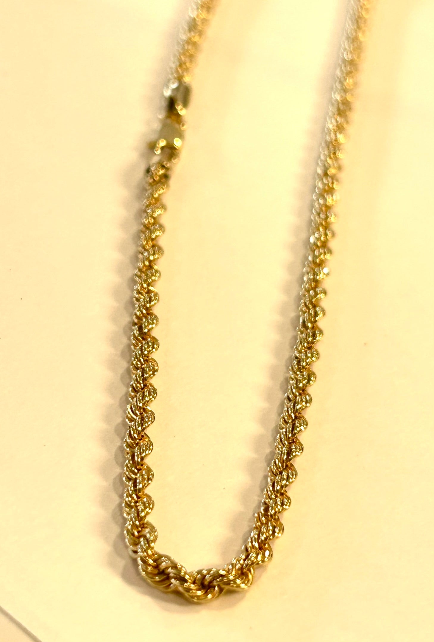 10k Gold Rope Chain - 24 inch - 6.0 grams - 3.3mm