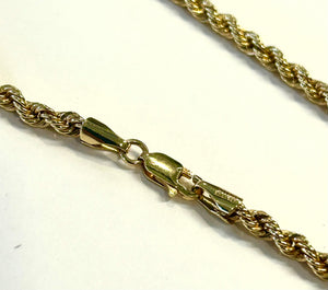 10k Gold Rope Chain - 24 inch - 6.0 grams - 3.3mm
