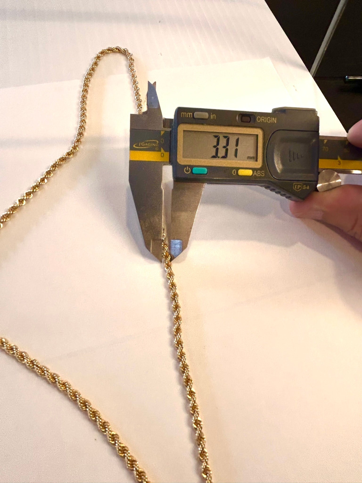 10k Gold Rope Chain - 24 inch - 6.0 grams - 3.3mm