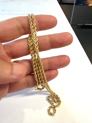 10k Gold Rope Chain - 24 inch - 6.0 grams - 3.3mm