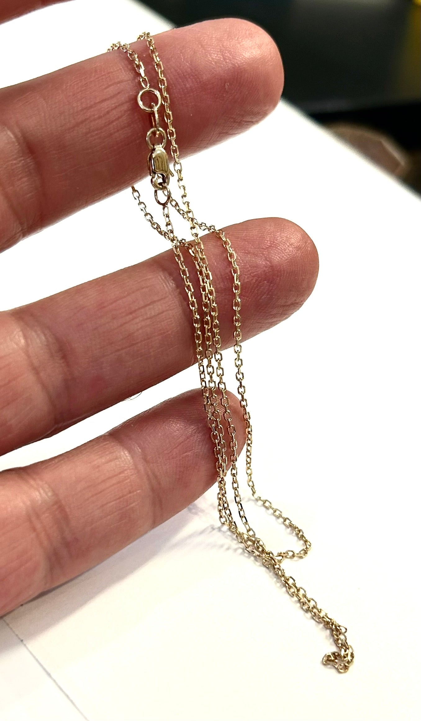 14k Gold Thin Cable Link Chain 18 Inch - 1.8 Grams - 1.2mm