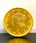 1853 $1 Liberty Head Gold Dollar Coin AU/UNC