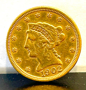 1902 $2.50 Dollar Liberty Gold Quarter Eagle Coin