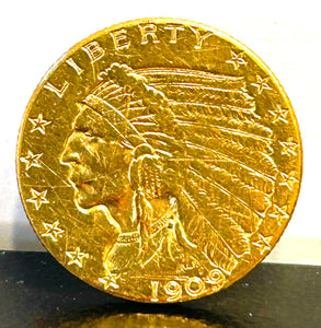 1909 $2.50 Indian Head Gold Quarter Eagle