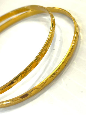 21k Gold Bangle Bracelets Pair - 25.2 Grams