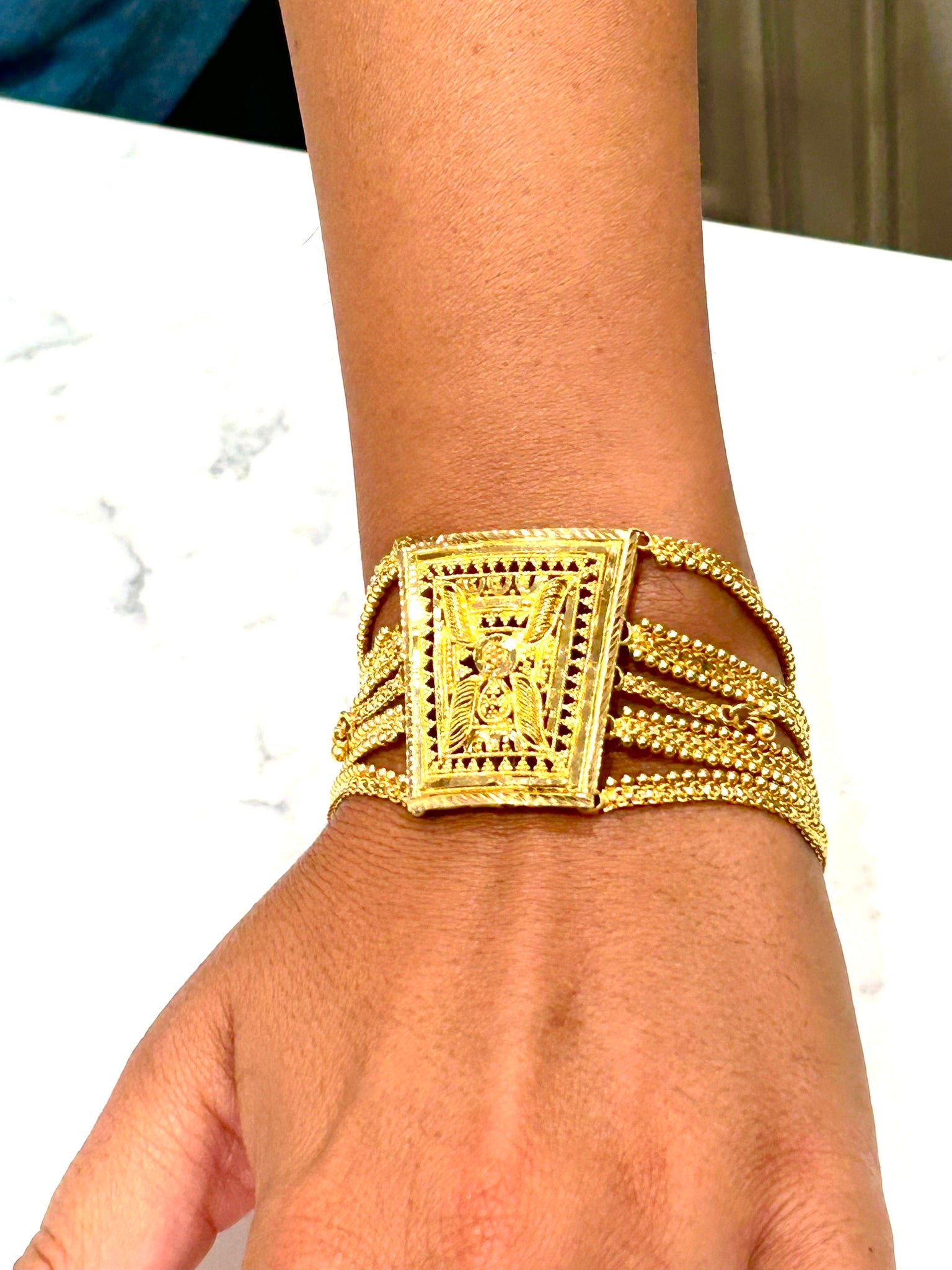 22k 916 KDM Gold Indian Wedding Bracelet - 35 Grams