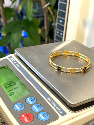 22k 916 Gold Bangle Bracelet 7.5" - 18.1 Grams - 7mm