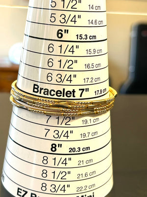 Set of 4 22k 916 ORO Solid Gold Bangle Bracelets 7.25" - 48 Grams