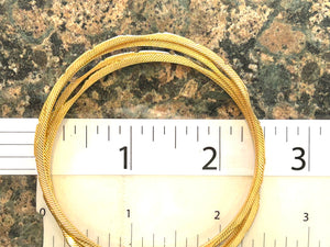 Set of 4 22k 916 ORO Solid Gold Bangle Bracelets 7.25" - 48 Grams