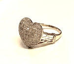 14k Gold Pave' Diamond Heart Ring Size 7.5