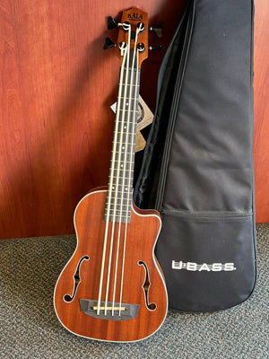 Kala Journeyman Acoustic-Electric U-Bass Guitar with F-Holes