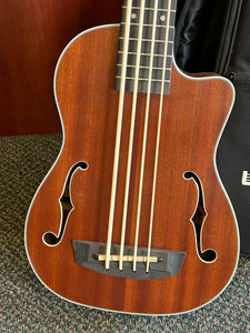 Kala Journeyman Acoustic-Electric U-Bass Guitar with F-Holes