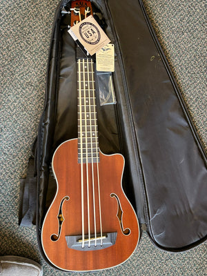 Kala Journeyman Acoustic-Electric U-Bass Guitar with F-Holes