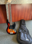 Fender Squier Jazz Bass Guitar 5 String Sunburst w Soft Padded Case