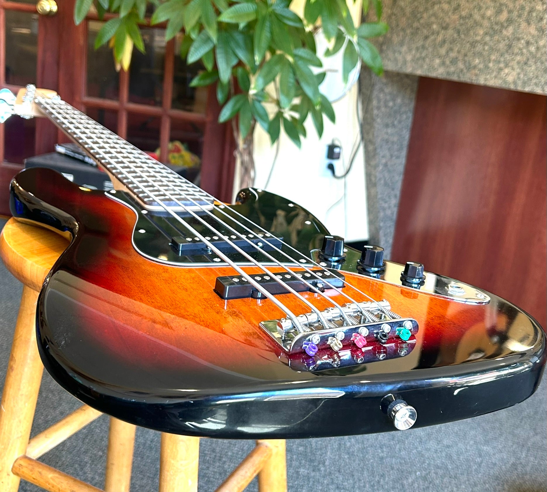 Fender Squier Jazz Bass Guitar 5 String Sunburst w Soft Padded Case