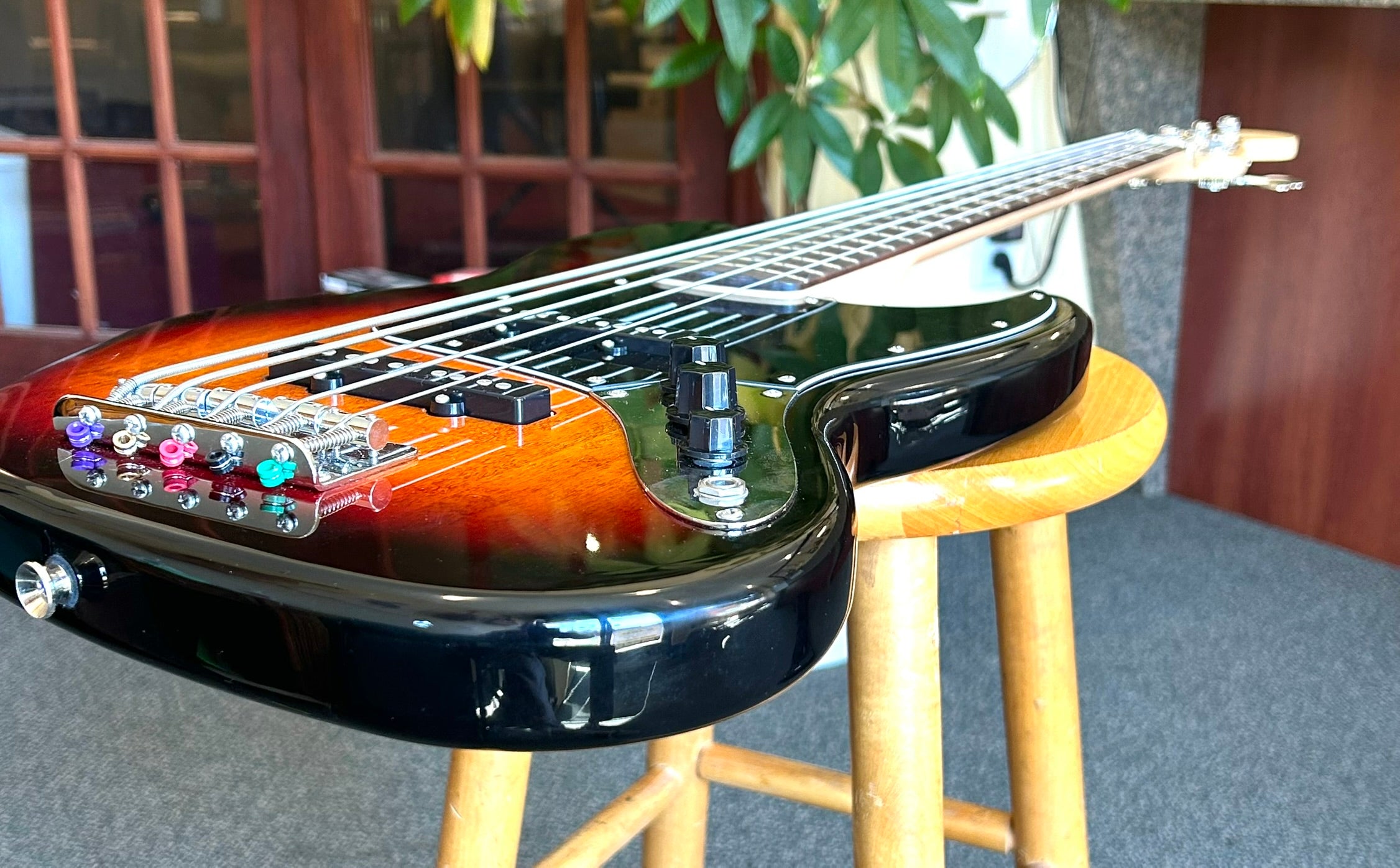 Fender Squier Jazz Bass Guitar 5 String Sunburst w Soft Padded Case