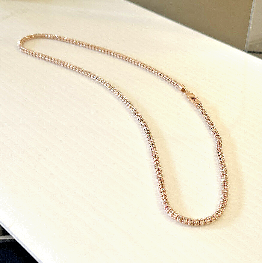 14k 585 Rose Gold Two Toned Ice Link Chain - 22 inches - 21.9grams - 3.8mm