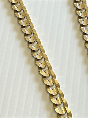 14k Solid Curb Link Chain 24" Inch, 100.1 grams, 11mm