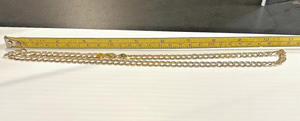 14k Solid Curb Link Chain w White 22" Inch, 26.7 grams, 7mm