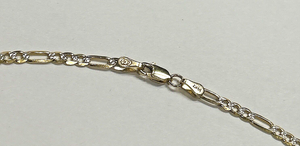 14k Gold Figaro Link Chain 24" Inch, 8.8 grams, 3.0mm