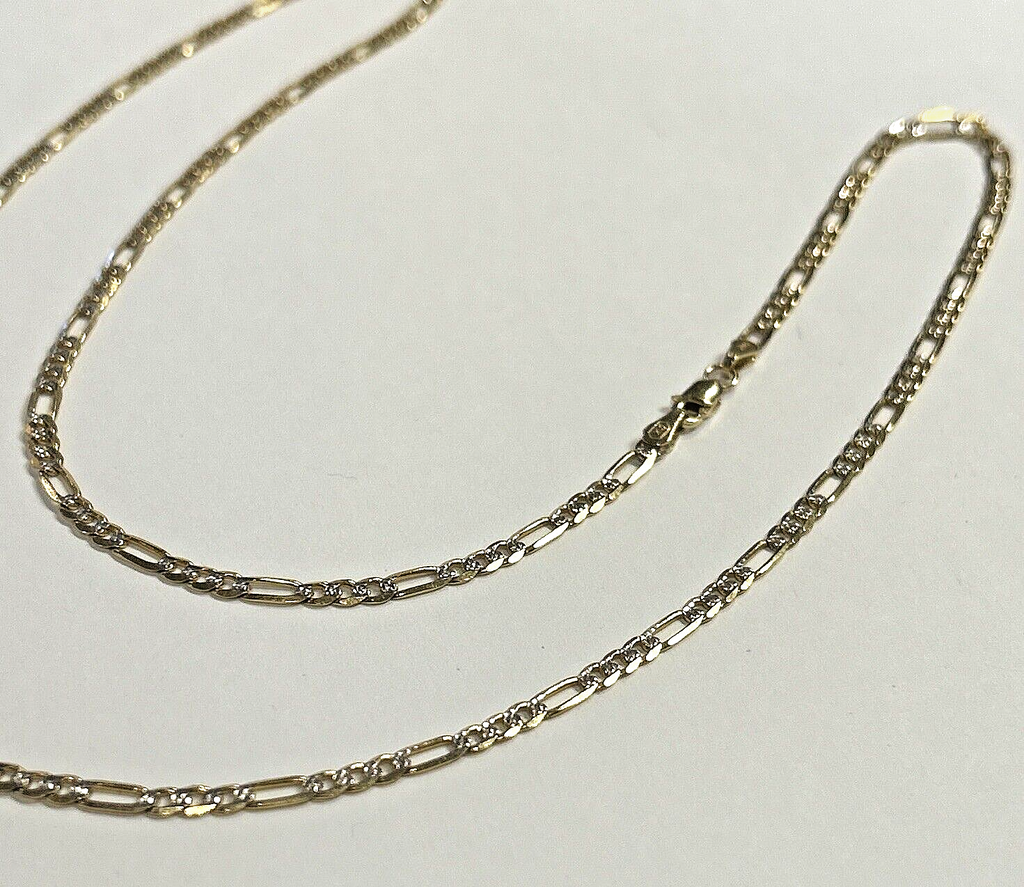 14k Gold Figaro Link Chain 24" Inch, 8.8 grams, 3.0mm