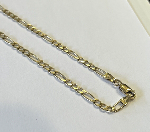 14k Gold Italy Figaro Link Chain 24" Inch - 10.1 grams - 3.3mm