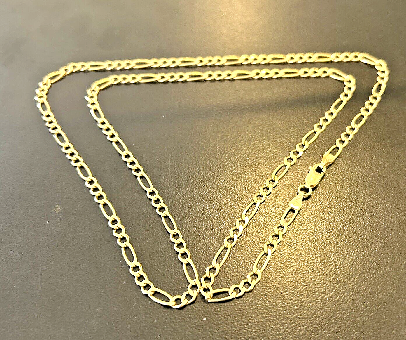 14k Gold Italy Figaro Link Chain 24" Inch - 10.1 grams - 3.3mm