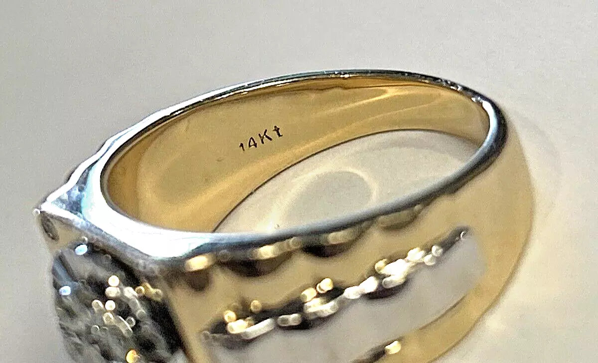 14k Gold Mens Ring with 1/2ctw Natural Diamonds Size 10.25 - 10.4 G