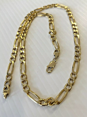 14k Italian Figaro Chain 23 Inch, 47 Grams, 6.7mm