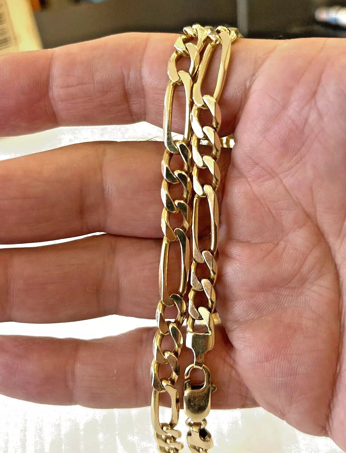 14k Italian Figaro Chain 23 Inch, 47 Grams, 6.7mm