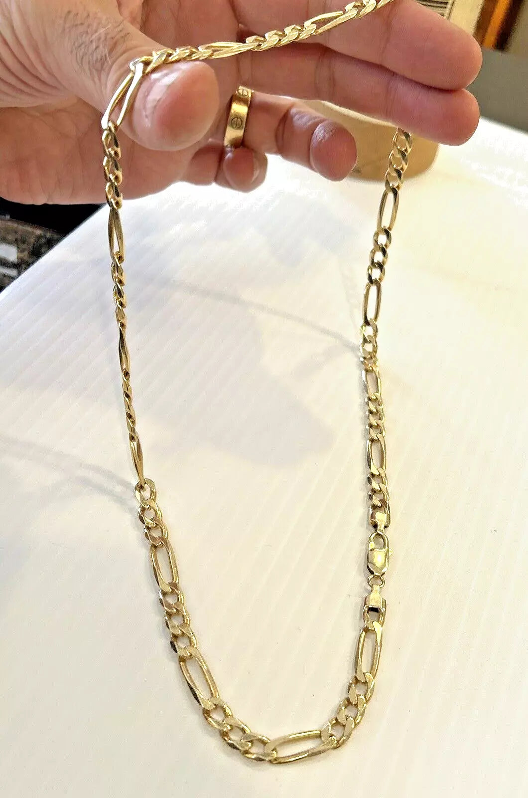 14k Italian Figaro Chain 23 Inch, 47 Grams, 6.7mm