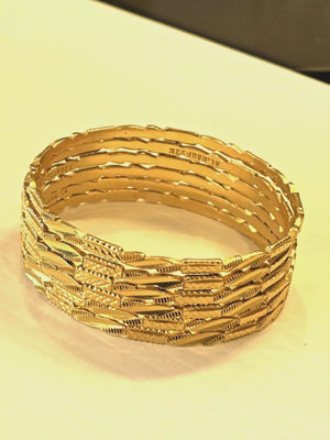 SIX 22k Gold Middle Eastern Bangle Bracelets by AL RAUF