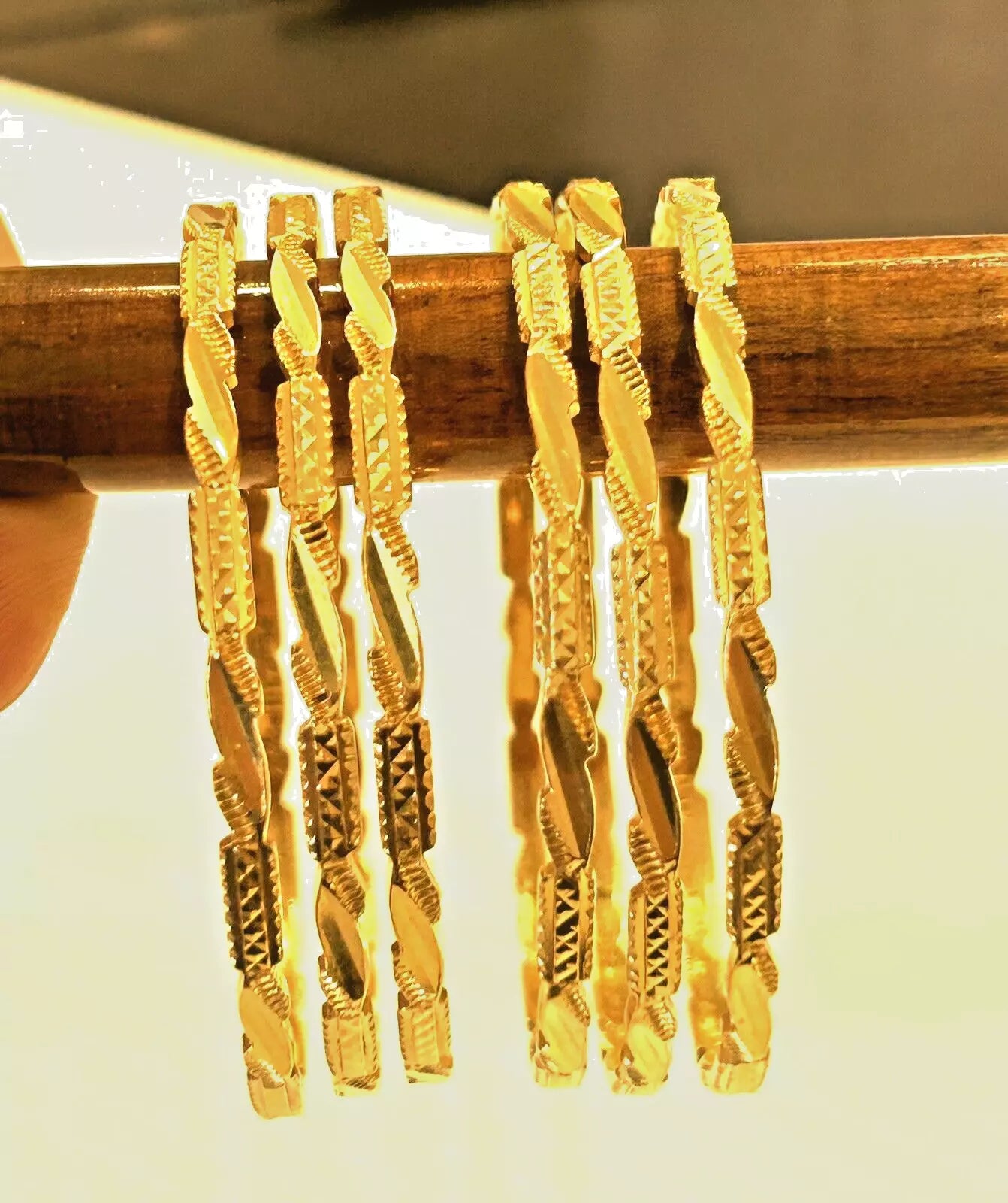 SIX 22k Gold Middle Eastern Bangle Bracelets by AL RAUF