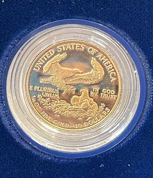 1992-P $10 American Gold Eagle Proof 1/4oz Coin w/ Velvet Case & COA Low Mintage