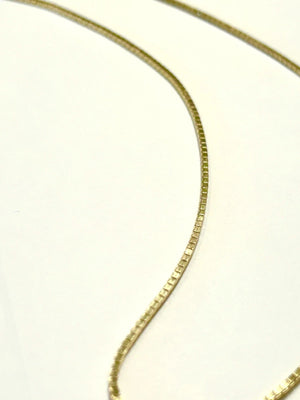 14k Gold Italian Uno-A-Erre Box Link Chain 18 Inch - 7.7 Grams - 1.2mm