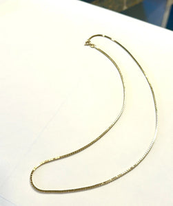 14k Gold Italian Uno-A-Erre Box Link Chain 18 Inch - 7.7 Grams - 1.2mm