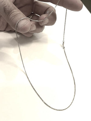 14k White Gold 18" Cable Link Chain - 3.0 Grams - 1.2mm